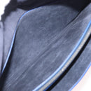 CELINE Clutch Bag Leather Navy Silver Auth YKZ733A-15