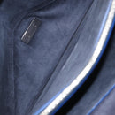 CELINE Clutch Bag Leather Navy Silver Auth YKZ733A-18