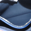 CELINE Clutch Bag Leather Navy Silver Auth YKZ733A-22