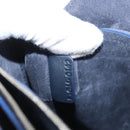 CELINE Clutch Bag Leather Navy Silver Auth YKZ733A-23