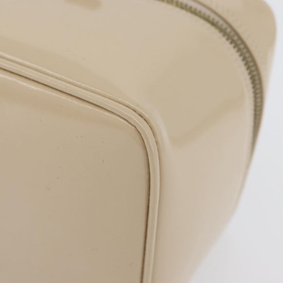 GUCCI Bamboo Vanity Handtasche Lackleder Beige Gold 032 1705 0150 Auth YKZ739