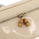 GUCCI Bamboo Vanity Handtasche Lackleder Beige Gold 032 1705 0150 Auth YKZ739-17