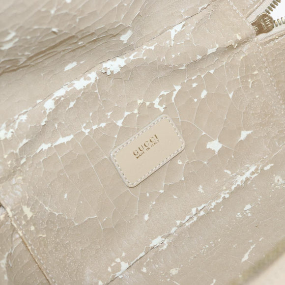 GUCCI Bamboo Vanity Handtasche Lackleder Beige Gold 032 1705 0150 Auth YKZ739