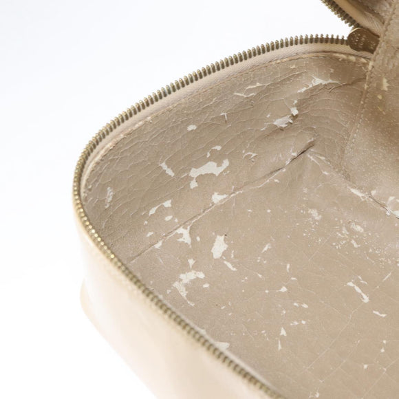 GUCCI Bamboo Vanity Handtasche Lackleder Beige Gold 032 1705 0150 Auth YKZ739