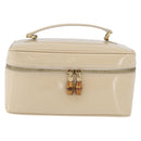GUCCI Bamboo Vanity Handtasche Lackleder Beige Gold 032 1705 0150 Auth YKZ739-13