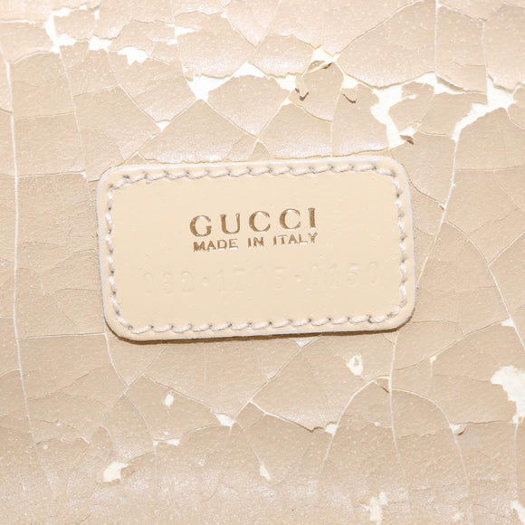 GUCCI Bamboo Vanity Handtasche Lackleder Beige Gold 032 1705 0150 Auth YKZ739