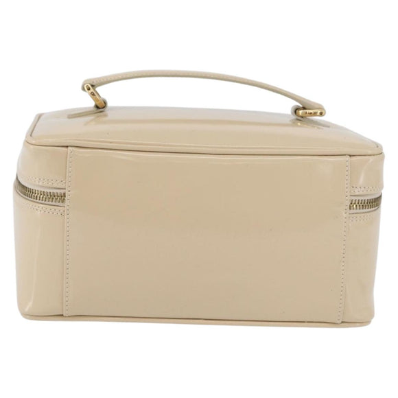 GUCCI Bamboo Vanity Handtasche Lackleder Beige Gold 032 1705 0150 Auth YKZ739