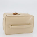 GUCCI Bamboo Vanity Handtasche Lackleder Beige Gold 032 1705 0150 Auth YKZ739-6