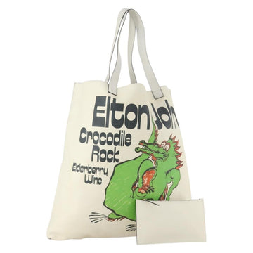 GUCCI Elton John Capsule Collection Tote Bag Leather White 512982 Auth YKZ744A