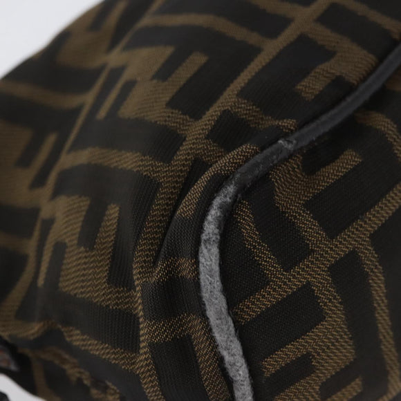 FENDI Zucca Canvas Shoulder Bag Brown Black Auth YKZ748