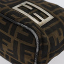 FENDI Zucca Canvas Shoulder Bag Brown Black Auth YKZ748-9