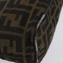 FENDI Zucca Canvas Shoulder Bag Brown Black Auth YKZ748-15