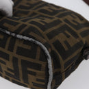 FENDI Zucca Canvas Shoulder Bag Brown Black Auth YKZ748-16