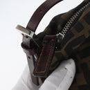 FENDI Zucca Canvas Shoulder Bag Brown Black Auth YKZ748-10