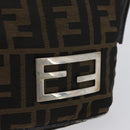 FENDI Zucca Canvas Shoulder Bag Brown Black Auth YKZ748-18