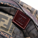 FENDI Zucca Canvas Shoulder Bag Brown Black Auth YKZ748-19