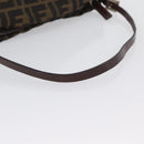 FENDI Zucca Canvas Shoulder Bag Brown Black Auth YKZ748-7