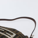 FENDI Zucca Canvas Shoulder Bag Brown Black Auth YKZ748-8