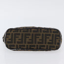 FENDI Zucca Canvas Shoulder Bag Brown Black Auth YKZ748-5