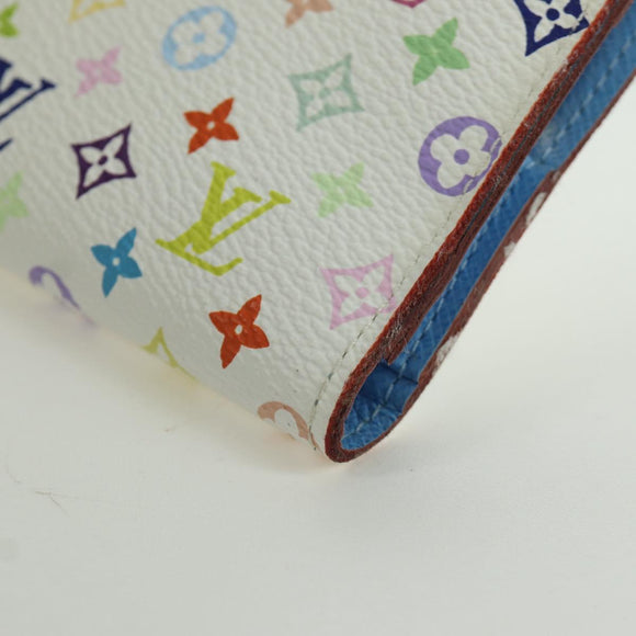 LOUIS VUITTON Multicolor PortefeuilleInsolite Wallet White M93750 Auth YKZ751SAM