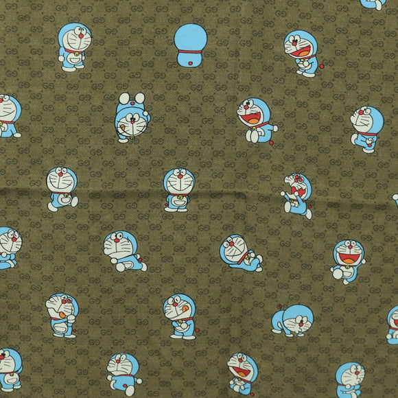 GUCCI Micro GG Doraemon Scarf Silk Beige Auth YKZ755M