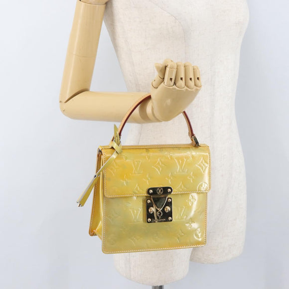 LOUIS VUITTON Monogram Vernis Spring street Hand Bag Gris M91029 LV Auth YKZ759
