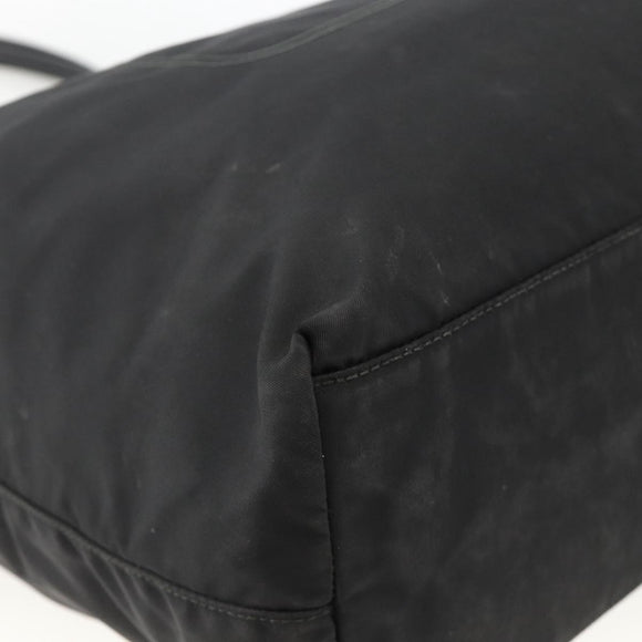PRADA Tote Bag Nylon Black Gold Auth YKZ773