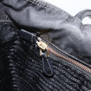 PRADA Tote Bag Nylon Black Gold Auth YKZ773-21