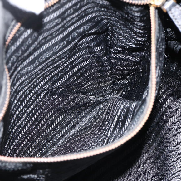PRADA Tote Bag Nylon Black Gold Auth YKZ773