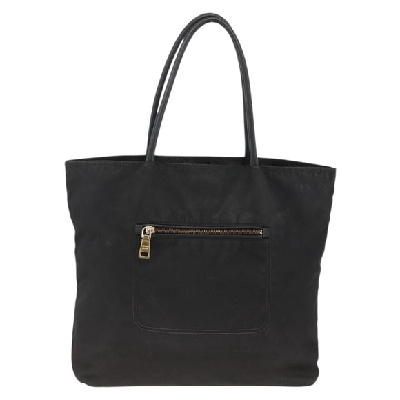 PRADA Tote Bag Nylon Black Gold Auth YKZ773