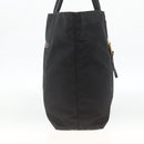 PRADA Tote Bag Nylon Black Gold Auth YKZ773-3