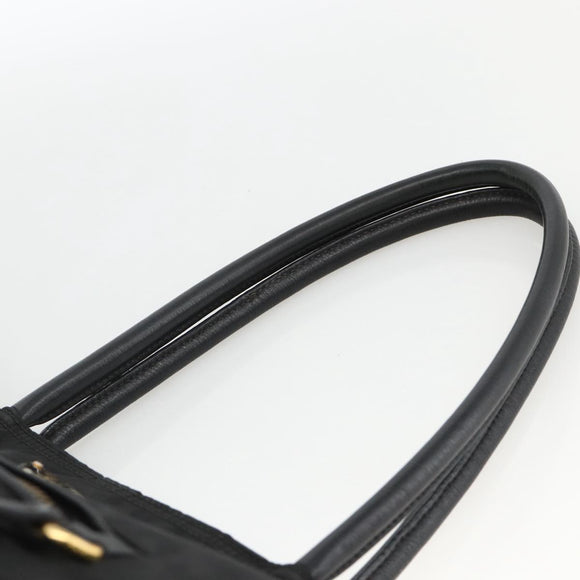PRADA Tote Bag Nylon Black Gold Auth YKZ773
