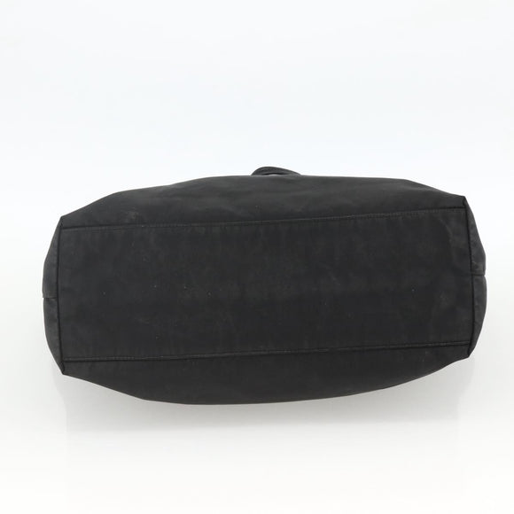 PRADA Tote Bag Nylon Black Gold Auth YKZ773