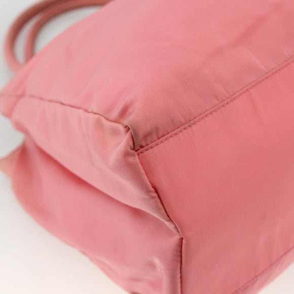 PRADA Tote Bag Nylon Pink Silver Auth YKZ774