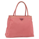 PRADA Tote Bag Nylon Pink Silver Auth YKZ774-1