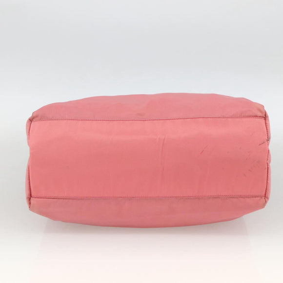 PRADA Tote Bag Nylon Pink Silver Auth YKZ774