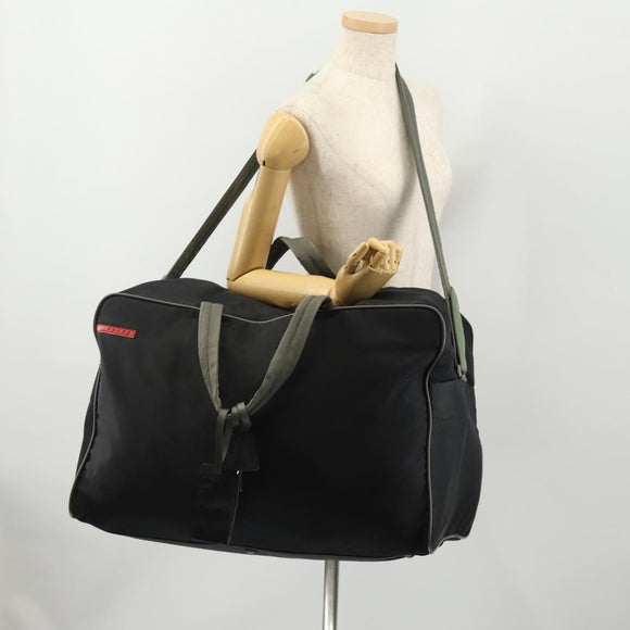 PRADA Sports Boston Bag Nylon 2way Black Silver Auth YKZ775