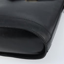 CELINE Horsebit Shoulder Bag Leather Black Gold Auth YKZ776A-14