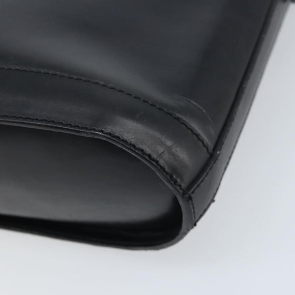 CELINE Horsebit Shoulder Bag Leather Black Gold Auth YKZ776A