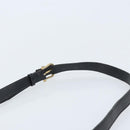 CELINE Horsebit Shoulder Bag Leather Black Gold Auth YKZ776A-8