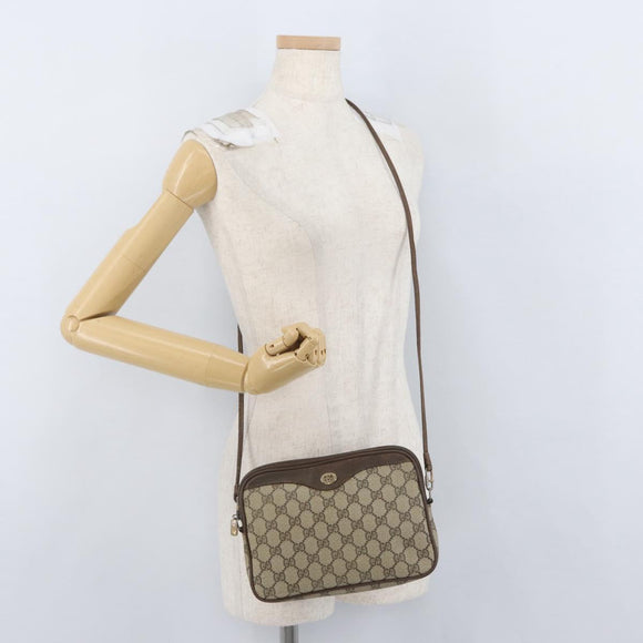 GUCCI GG Supreme Shoulder Bag PVC Beige Gold 89 02 068 Auth YKZ782