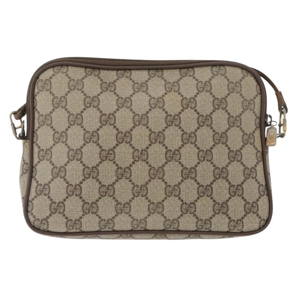 GUCCI GG Supreme Shoulder Bag PVC Beige Gold 89 02 068 Auth YKZ782