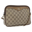 GUCCI GG Supreme Umhängetasche PVC Beige Gold 97 02 068 Auth YKZ783-1