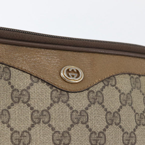 GUCCI GG Supreme Umhängetasche PVC Beige Gold 97 02 068 Auth YKZ783