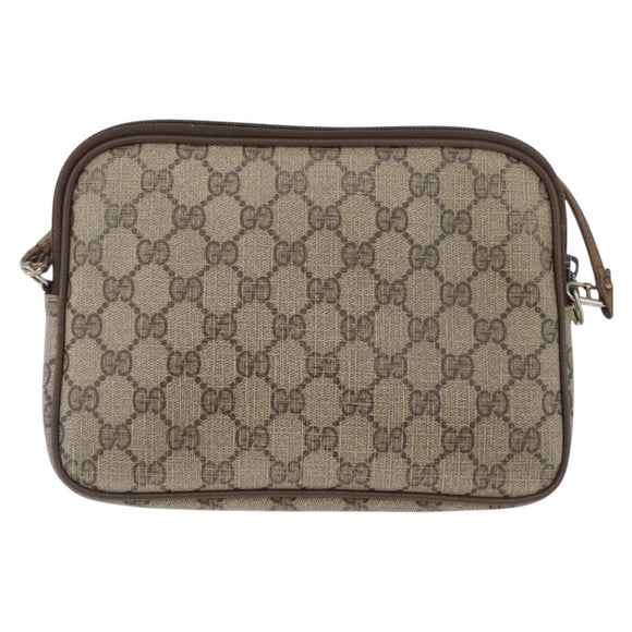 GUCCI GG Supreme Umhängetasche PVC Beige Gold 97 02 068 Auth YKZ783