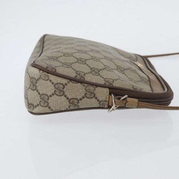 GUCCI GG Supreme Umhängetasche PVC Beige Gold 97 02 068 Auth YKZ783