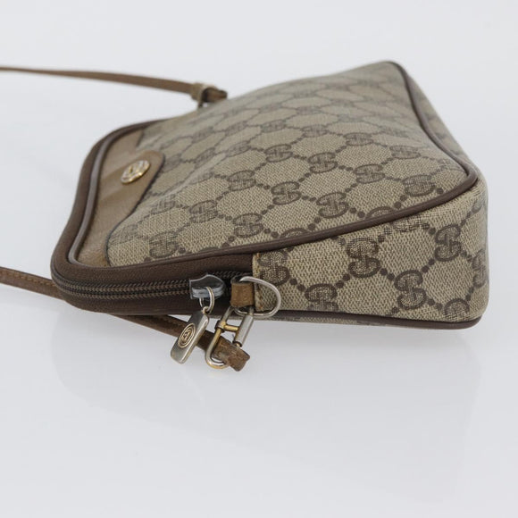 GUCCI GG Supreme Umhängetasche PVC Beige Gold 97 02 068 Auth YKZ783