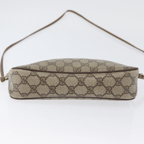 GUCCI GG Supreme Umhängetasche PVC Beige Gold 97 02 068 Auth YKZ783