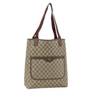 GUCCI GG Supreme Web Sherry Line Tote Bag PVC Beige Gold 39 02 003 Auth YKZ784-1