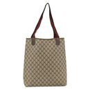 GUCCI GG Supreme Web Sherry Line Tote Bag PVC Beige Gold 39 02 003 Auth YKZ784-2